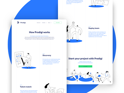 Prodigi.team - Desktop design (inner page) art direction branding corporate design desktop design grid design identity design inner page layout logotype template design web design