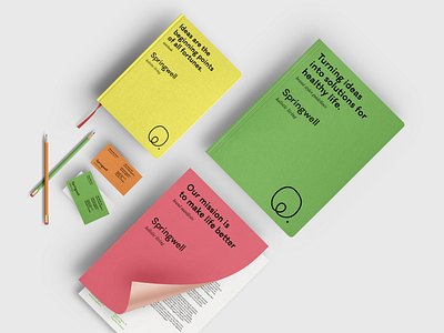 Springwell - Editorial Set art direction balance brand guidelines branding clean corporate design cover design design editorial design identity design layout logo logotype manifesto natural products notebook spring stationery design typography wellbeing