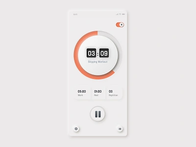 Neumorphic Interval App dark design iphone light mobile neumorphism skeumorphic skeumorphism statistics theme timer ui ux workout