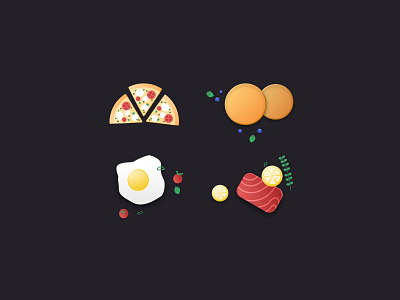 Illustrations for Food IQ figma food illustration tablet app vector