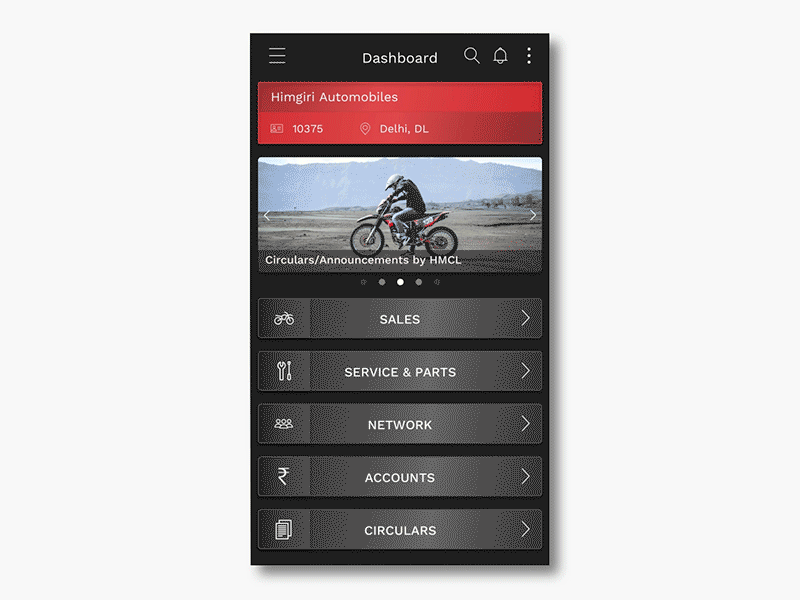 Dealership Application - Hero MotoCorp mobile mobile app ui uidesign ux