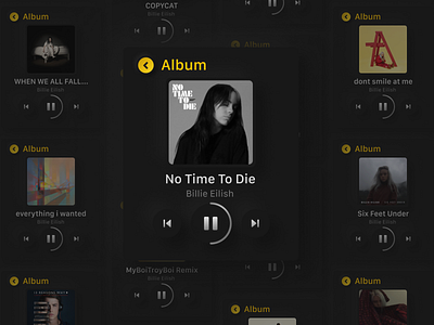 Billie Eilish & Neumorphism (Apple watch) app apple watch billie eilish concept design figma neumorphism ui