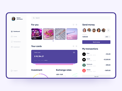 Bank dashboard account app bank challenge dashboard design figma finance interface minimal page profile statistic stats ui user ux web webdesign