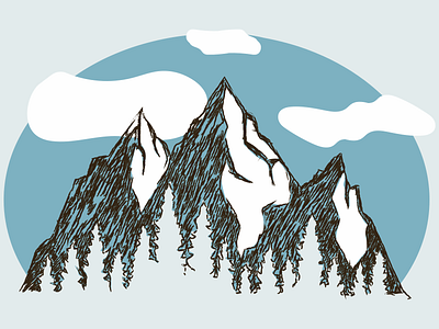 Mountains Illustration draw illustrations mountains nature sketch snow ui