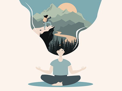 Illustration - Yoga and Nature