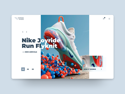 Nike Joyride Run Flyknit – Concept concept design hero hero image landingpage minimal nike nike concept ui