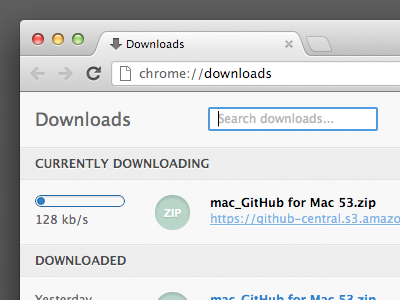 Chrome - Redesigned Downloads Tab app chrome css download html