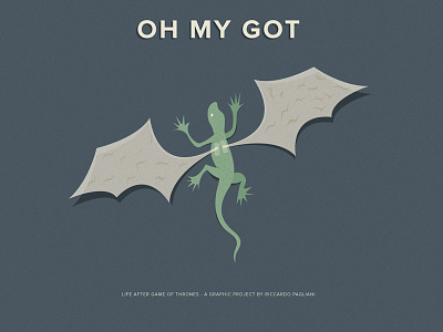 Oh my GOT blue cover digital art dragon game of thrones got illustration illustrator irony lizard minimal parody