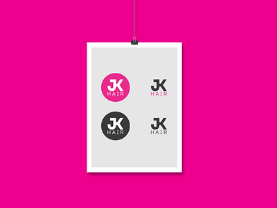 JK Hair logotype logo logotype pink trendy