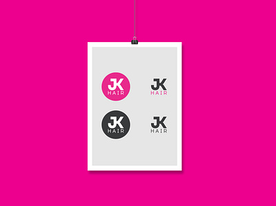 JK Hair logotype logo logotype pink trendy