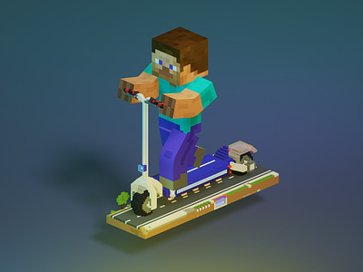 Minecraft eScooter 3d 3d art blender graphic design minecraft motion graphics