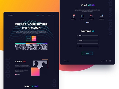 Moon Webdesign blackmood brand colores design designer desktop full hd gradient responsive design responsive web design technology typogaphy ui user experience userinterface web design webdesign website