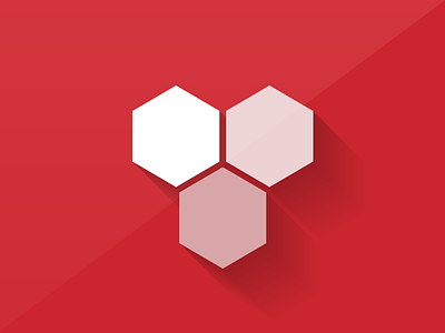 Flat Logo Concept 3 app group hexagon icon ios mobile red shadow shape simple student