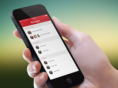 iOS 7 Messages Concept andre iphone message project red secret tacuyan ui ux
