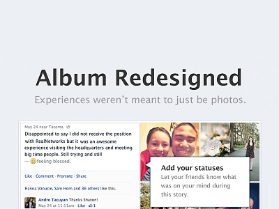 Facebook Album Redesigned albums book clean face redesign redesigned remade social student
