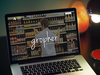 Gropher Landing Page buy groceries gropher in seattle service sign startup up web weekend