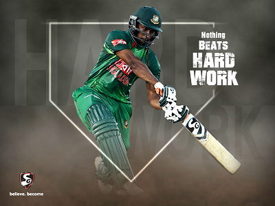 Creative For Branding ..!! banner creative cricket graphic design hard work player sg social media sports