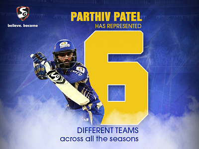 Parthiv Patel Creative banner creative cricket facebook graphic design ipl player sg social media sports teams web design