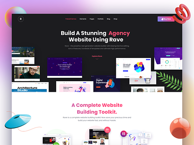 Rave Business WordPress Theme Landing Page