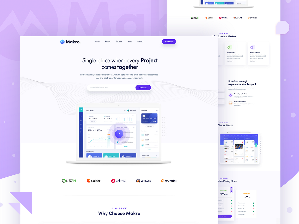 Project Management Landing Page by Md. Shahadat Hussain on Dribbble