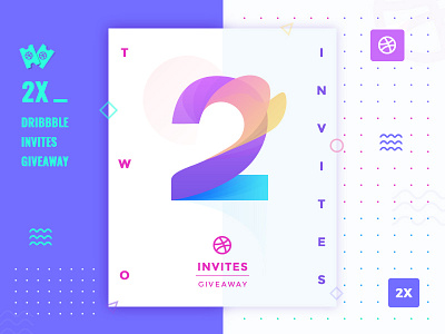 2x Dribbble Invites To Be Given Away color gradient illustration invitation invite ui ui design uiux user experience design user interface design ux ux design