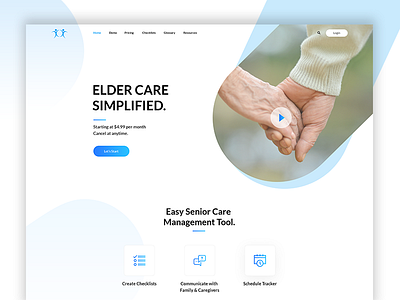 Elder care Startup Redesign appdesign designer minimal designinspire ui uidesign uidesigner uidesignideas ux uxdesign webdesign webdesigner websites