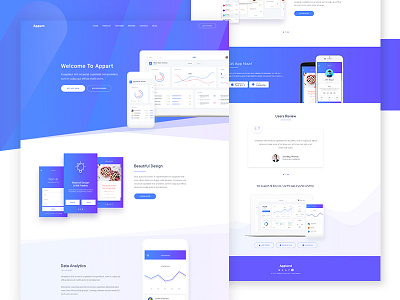 Appart - App Landing Page (Upcoming WP Theme) app landing landing page landing page design theme design themeforest ui uiux user experience user interface ux web design webdesign
