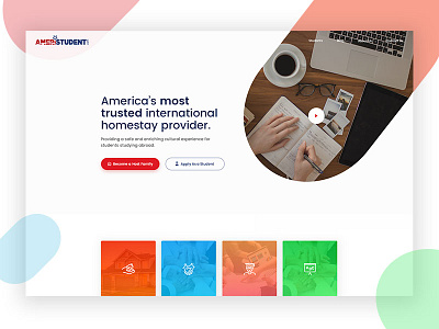 Student Homestay Website Design - Home Page clean landing landing page landing page design modern ui ui design uiux ux ux design web design website design