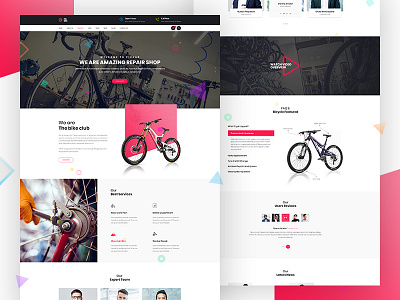 Car & Bicycle Repair Theme Design - Home Version 1 landing landing page landing page design theme design ui ui design uiux ux ux design web design website design wordpress theme