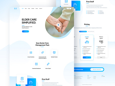 Eldercare Startup Website Redesign landing landing page landing page design sign up startup ui ui design uiux ux ux design web design website design