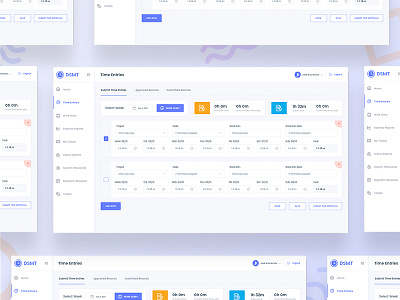 Timesheet Web Application Design - Timesheet and Work Diary analytics application design dashboard design data desktop desktop application statistics ui ui design ux ux design web application design