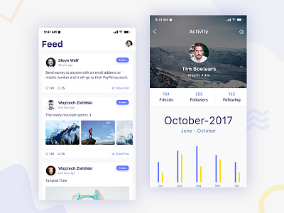 Social Media App UI Kit - screen set 1