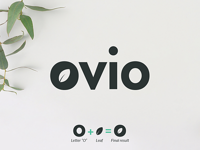 Ovio logo design designer fruit leaf leaves logo logodesign logodesigner nature negaivespace simple