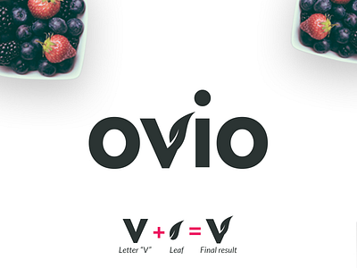 Ovio fruit company logo berries branding design fruit fruitlogo graphicdesign leaf leaves logo logodesign modern simple
