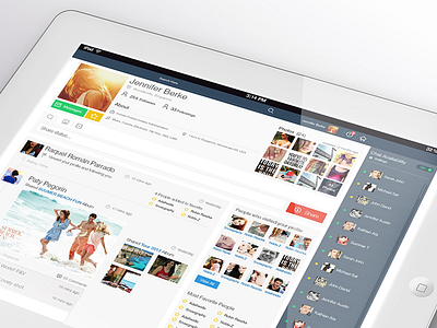 Flat UI Profile Page Social Web Application application chat favorite flat ipad posts profile social ui ux