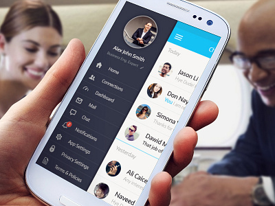 Business application android ui ux sidemenu business