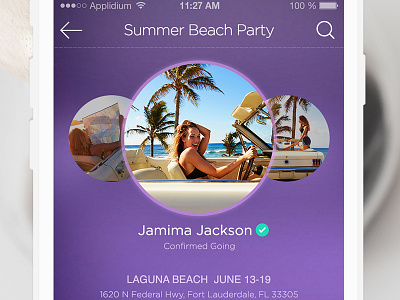 Simple Beach Party App beach girl ios iphone party purple