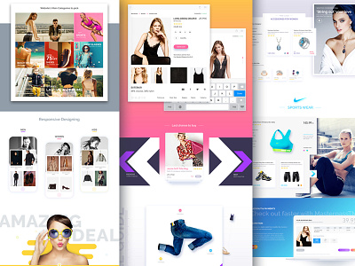 Ecommerce Theme UI/UX colorful ecommerce fonts icons shopping theme ui ux web