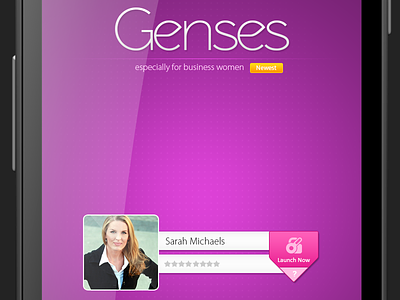 Genses Social Mobile application for women android app girl ladies mobile pink silver social ui ux