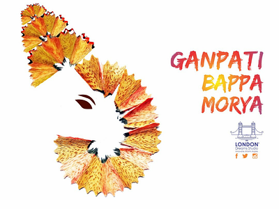 Ganpati Bappa Morya - Indian Festival art creative illustration photoshop