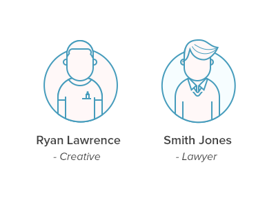 Personas circle icons illustration line people personas