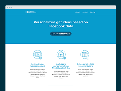 Gift Web homepage icons landing outline ui ux web