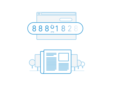 Site Illustrations blue call callrail icons illustration line