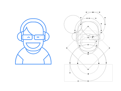 Vector Guy character icon illustration line