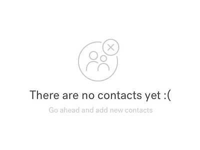 No Contact blank slate icon ui
