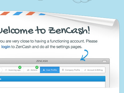 Welcome Mail email mailing paper peel ui zencash