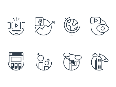 Media Icons facebook icons language media ux world youtube