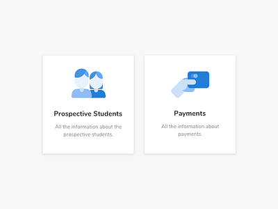 Student Payments cards icons ui