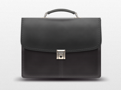 Briefcase icon account bag black briefcase brown dark golden icon leather papers reflection web