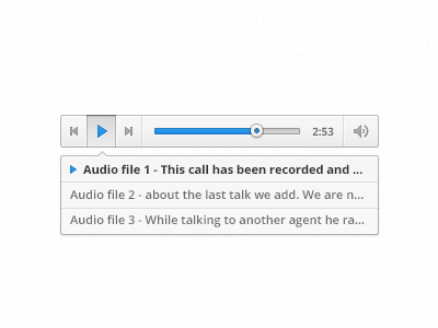 Audio Player v2 audio blue controls player playlist user interface web